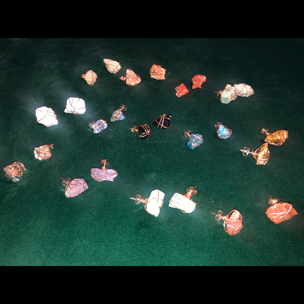 Raw crystal earrings